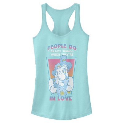Juniors Womens Hercules Valentine's Day People Do Crazy Things Racerback Tank Top