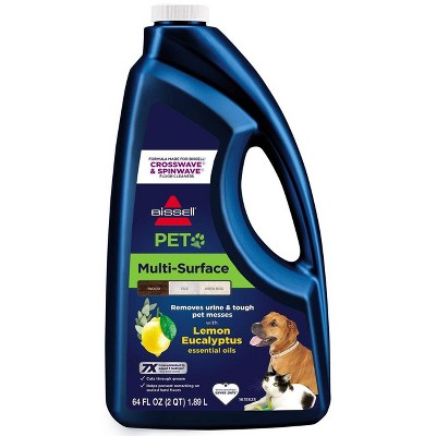 BISSELL 64oz Multi-Surface Pet with citrus - 34441: Carpet Cleaner Solution, Removes Dirt & Stains, Lemon & Eucalyptus Scent
