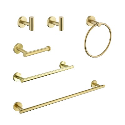 Gulches 6 Piece Stainless Steel Bathroom Towel Rack Set - Wall Mount, Modern Design, Scratch-Resistant