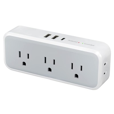 Itopfox Multi Plug Outlet Extender with USB C Wall Charger, 5 Outlets and 3 USB Ports, Electrical Power Expander with Surge Protector for Home Office