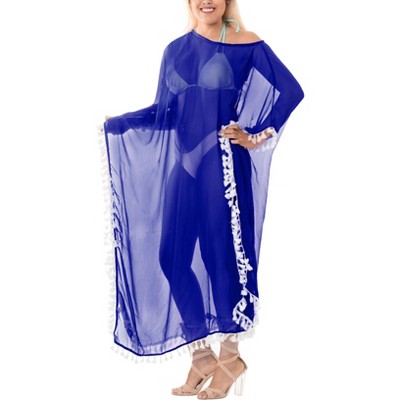 HAPPY BAY Women's House Daily Routine Evening Wear Loungewear Sheer Solid Casual Cover Up Relaxed Caftan Maxi Dresses for Women XL-XXL Blue, Solid