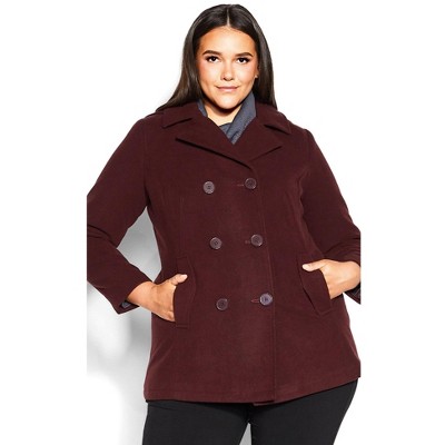 Avenue Faux Wool Peacoat
