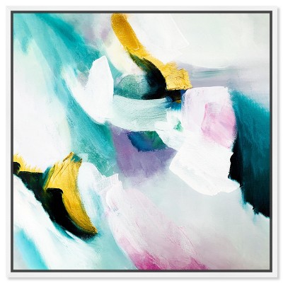 Art Remedy Still Violas Blue Abstract Wall Art Framed
