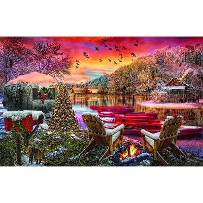 Sunsout Christmas Eve Camping 1000 pc Christmas Jigsaw Puzzle 30141