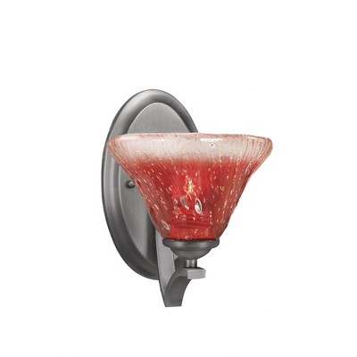 Toltec Lighting Zilo 1 - Light Sconce in  Graphite with 7" Raspberry Crystal Shade