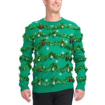 Tipsy Elves Men's Gaudy Garland Sweater - Holiday Festive Sweater