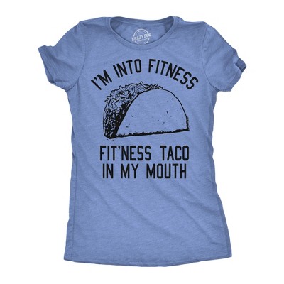 Womens Fitness Taco Funny Gym T Shirt Cool Humor Graphic Muscle Tee for Ladies - Crazy Dog Women's T Shirt For Laughs