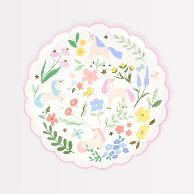 Meri Meri Meadow Unicorns Side Plates (Pack of 8)