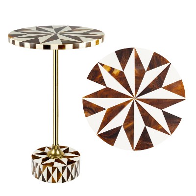 JONATHAN Y Calix Contemporary Minimalist Metal/Cork Round End Table