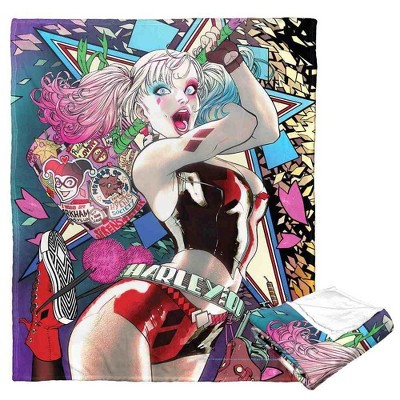 DC Comics Batman Harley Quinn Confetti Criminal Silk Touch Throw Blanket