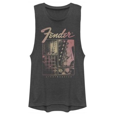 Juniors Womens Fender Sunburst Stratocaster Festival Muscle Tee