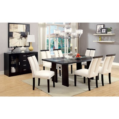Set of 2 Stevenson White Leatherette Padded Open Slit Back Chair: High Back, Contemporary - HOMES: Inside + Out