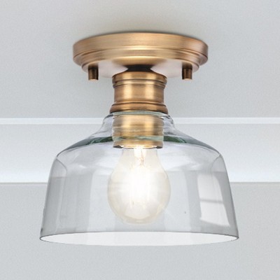 Urban Ambiance Luxury Transitional Indoor Ceiling Light,  7''H x 7-5/8"W x 7-5/8''D,  Vintage Brass Finish, UHP4883