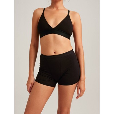 Saalt Leakproof Cotton Sleep Shorts - Super Absorbency - Black
