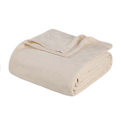Basketweave Cotton Blanket by Blue Nile Mills