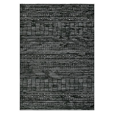 Textured Design Boho Living Room Low-Pile Area Rug Non Slip Soft Print Bedroom Rug Stain Resistant Playroom Carpet Office
