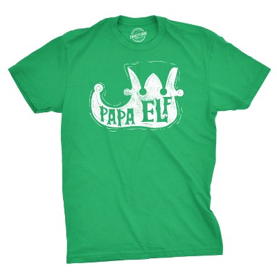 Mens Papa Elf Shoe T Shirt Cute Christmas Santas Helper Tee for Guys - Crazy Dog Men's T Shirt Gift For Christmas