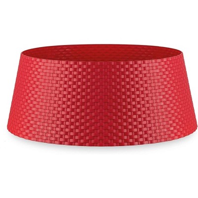 Tree Nest Wicker Round Plastic Christmas Tree Collar, Medium, 21in