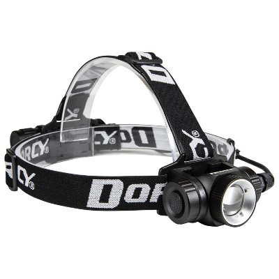 Dorcy® 1,000-Lumen Pro Water-Resistant Aluminum LED Rechargeable Headlamp in Black