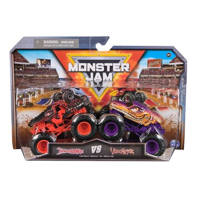 Monster Jam Official ThunderROARus vs Velociraptor Diecast Monster Truck 1:64 Scale - 2pc