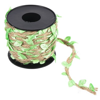 Unique Bargains Jungle Wedding Party Home Garden Decor Burlap Leaf Ribbon Jute Twine Artificial Vine