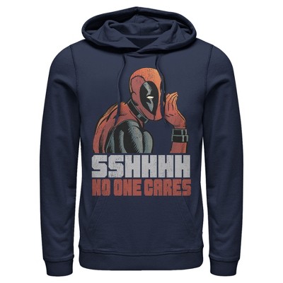 Men's Marvel Deadpool No One Cares Pull Over Hoodie