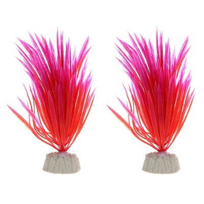 Unique Bargains Aquarium Plastic Plants for Fish Tank Landscape Decoration 5.12" 2 Pcs
