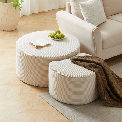 Sapphtopaz Modern Nesting Coffee Table Set of 2 with Storage, Modern Foam Living Room Tables, End Table Center Table for Living Room
