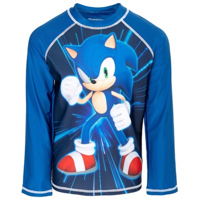 SEGA Sonic the Hedgehog Rash Guard Swim Shirt Little Kid to Big Kid 