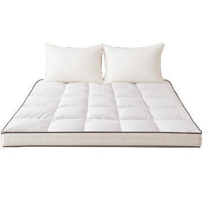 Itopfox Memory Foam Queen Mattress Topper with Shredded Foam, Cotton Cover, Breathable & Skin-Friendly, Extra Thick with Anchor Straps for Comfort