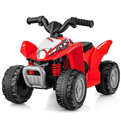 Costway Kids Ride On ATV 6V Electric Vehicle 4 Wheeler Battery Powered Motorized Quad Toy Car with LED Lights