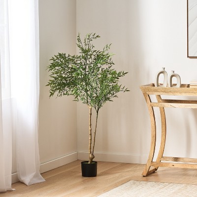 KWPZQEB Artificial Plants, Faux Tree with Wood Trunk & Lifelike Fruits for Indoor Outdoor Decoration, Housewarming Gift, Floor Decor, Green