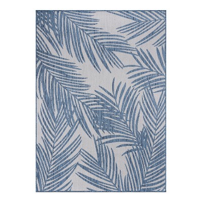 World Rug Gallery Contemporary Distressed Leaves Textured Flat Weave Indoor/Outdoor Area Rug:  Quick Dry,  UV Protection