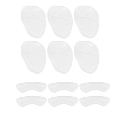 Unique Bargains Silicone Heel Support Cup Pads Orthotic Insole Plantar Care Heel Pads 12Pcs Clear