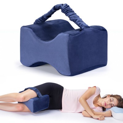 SUGIFT Memory Foam Knee Pillow for Side Sleepers Leg Hip Spine Support Ergonomic Wedge Cushion with Washable Cover