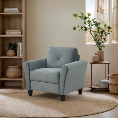 Velvet Arm Sofa with Supportive Cushions, Sturdy Hardwood Frame and Plush Foam Comfort