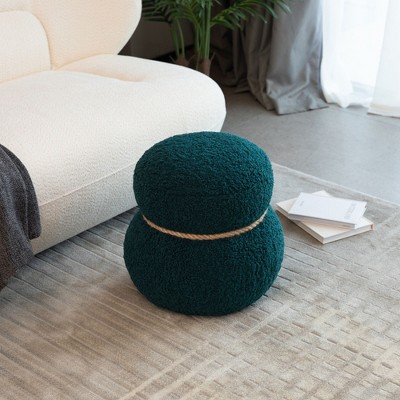 Okak Cute Ottoman Bench Snowman Stool with Plush Cushion  Footrest Stool for Couch, Living Room, Entryway, Bedroom, End of Bed