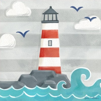 Oopsy Daisy's Let's Set Sail - Lighthouse Canvas Wall Art - Size 10x10