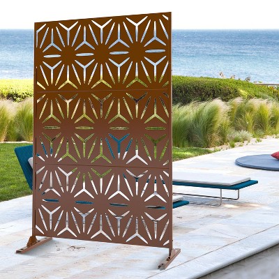 47-inches W x 72-inches H White Galvanized Sheet Screen Outdoor and lndoor Divider for Balcony Patio Garden Room Divider (Star 01)