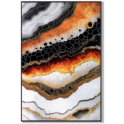 Gulches Luxury Crystal and Pearl Hand-Painted Oil Painting Wall Art - Contemporary Hallway and Entrance Decor for Modern Homes