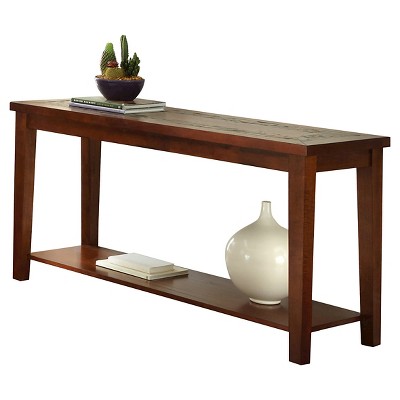Davenport Sofa Table Medium Cherry - Steve Silver Co.: Hardwood Frame, Veneer Top, Entryway Console
