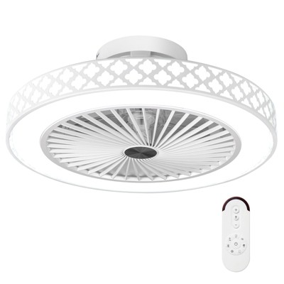 Tangkula Ceiling Fan w/ Lights & Remote 3000-6500K Modern Flush Mount LED Fan Light