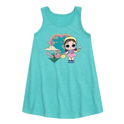 Girls' - LOL Surprise! - Grow Grrrl Hearts the Earth Graphic Sleeveless Aline Dress