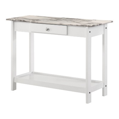 Minsay Transitional Faux Marble Top Storage Console Table with Drawer - HOMES: Inside + Out