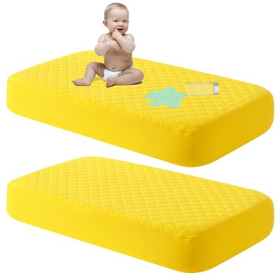 2 Pack Toddler Waterproof Crib Mattress Protectors, Quilted & Breathable Fitted Crib Pad Cover - NTBAY