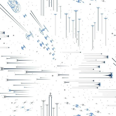 Star Wars: Galactic Battles Peel and Stick Kids' Wallpaper - RoomMates: Vinyl Self-Adhesive, Black, 28 Sq Ft Coverage