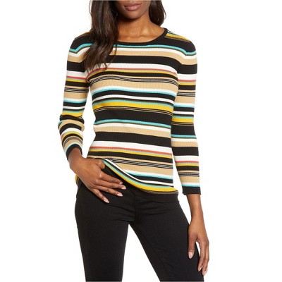 Vince Camuto Womens Striped Pullover Sweater, Multicoloured, Small