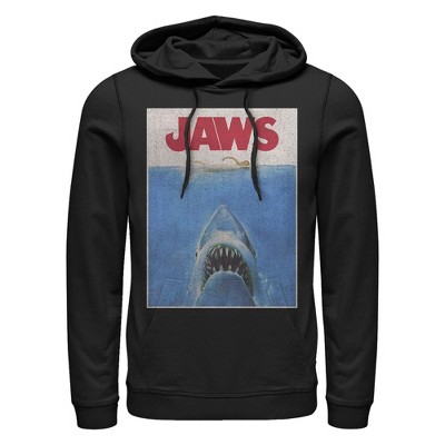 Men's Jaws Retro Distressed Poster Pull Over Hoodie