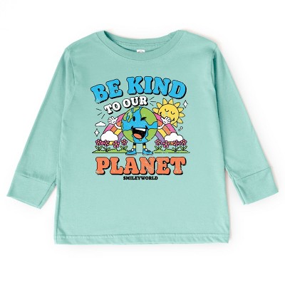 The Juniper Shop SmileyWorld Be Kind To Our Planet Rainbow Toddler Long Sleeve Tee