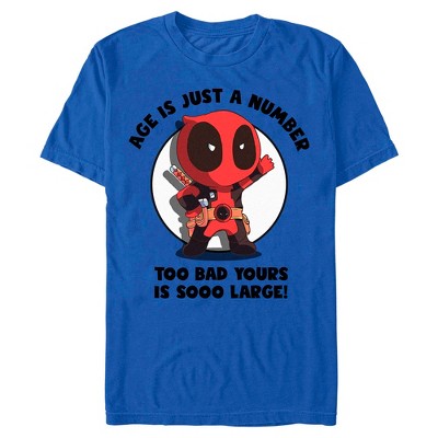 Mens Marvel: Deadpool Age Is A Number T Shirt